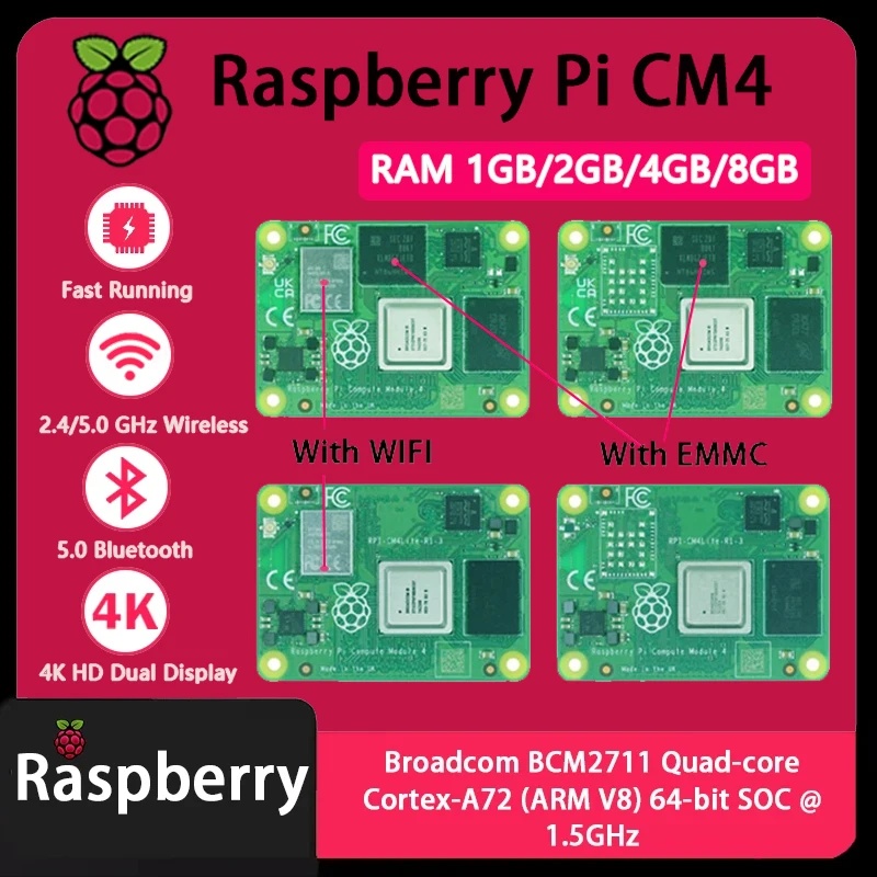 Compute Module 4 32Gb Wifi - Raspberry Pi CM4 1GB/2GB/4GB/8GB RAM Rpi